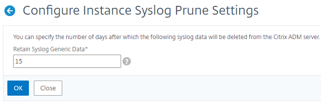 Syslogパージ設定