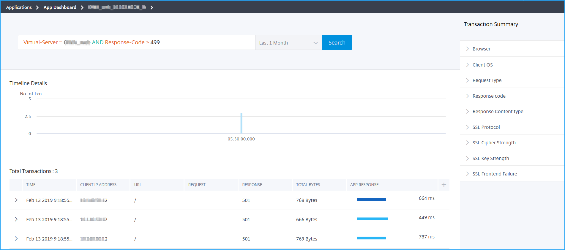 Transaction summary