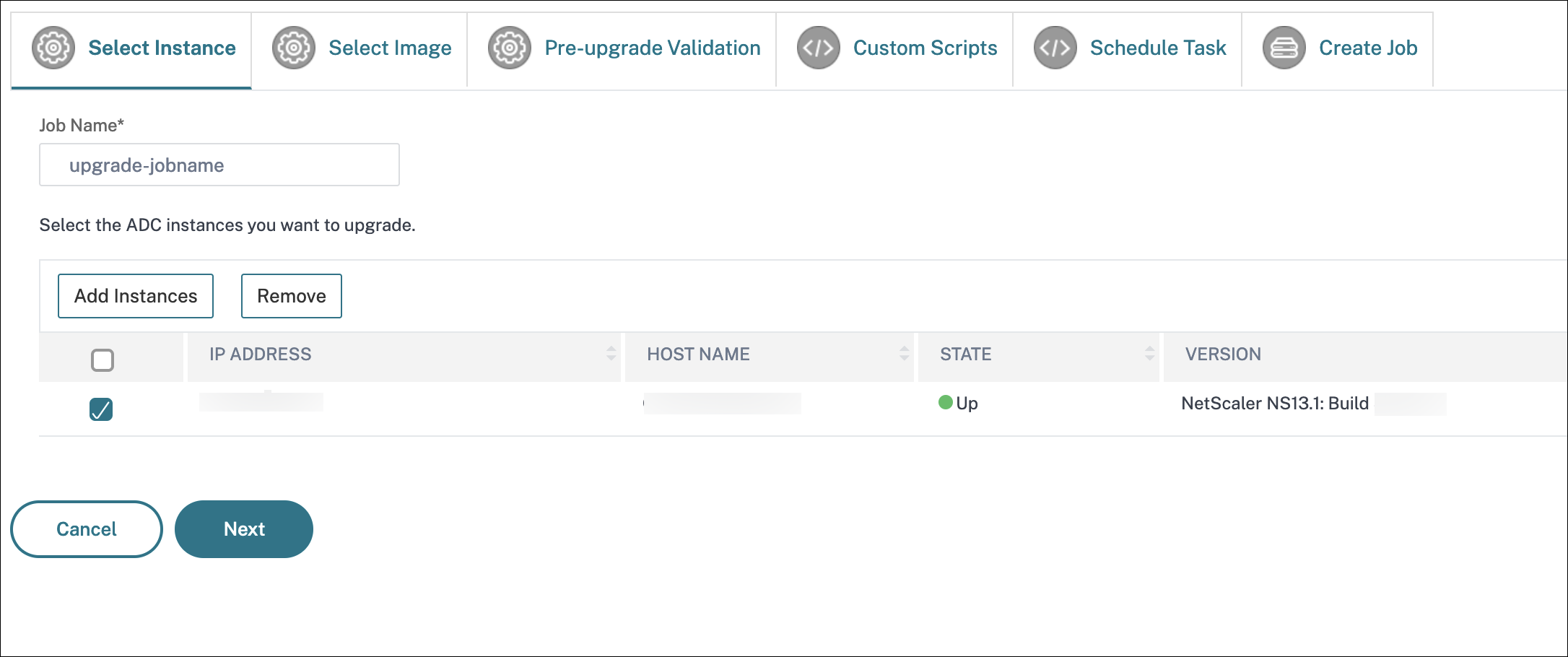Add instances to upgrade maintenance job