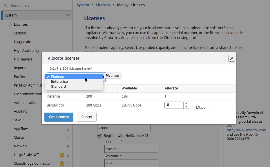 Allocate licenses