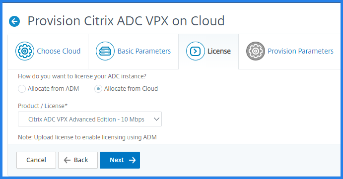 Allocate from cloud