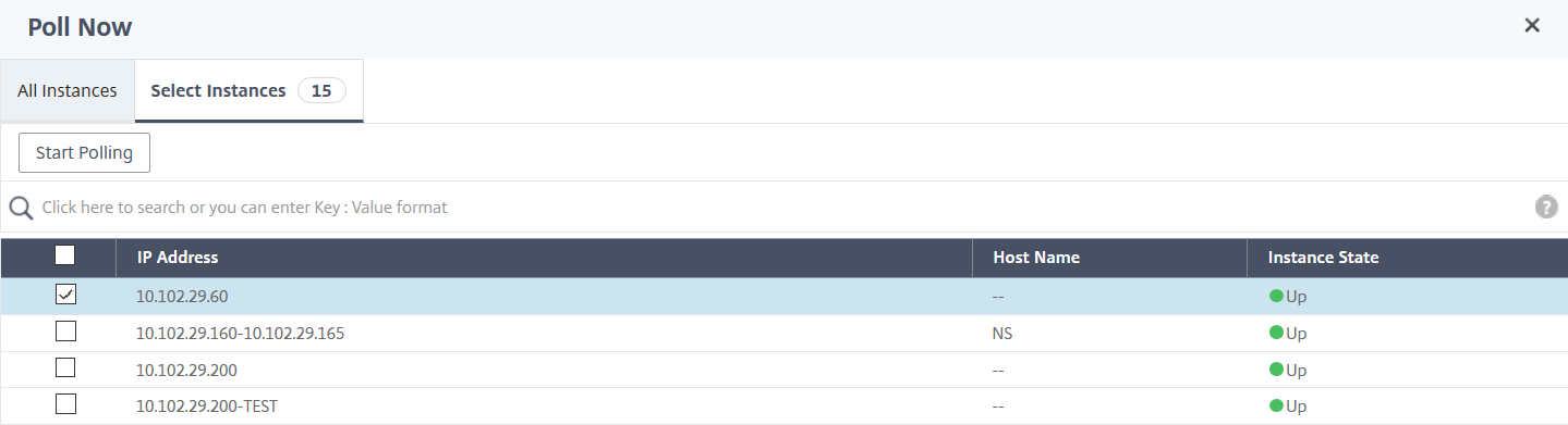 Poll specific instances