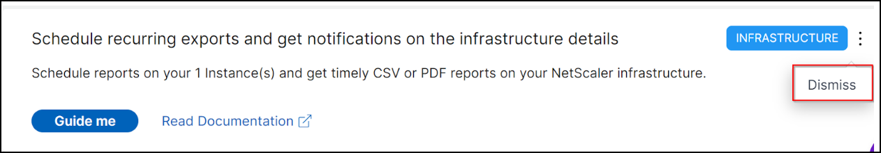 Dismiss recommendation