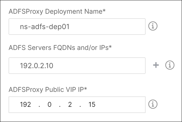 Specify ADFS parameters