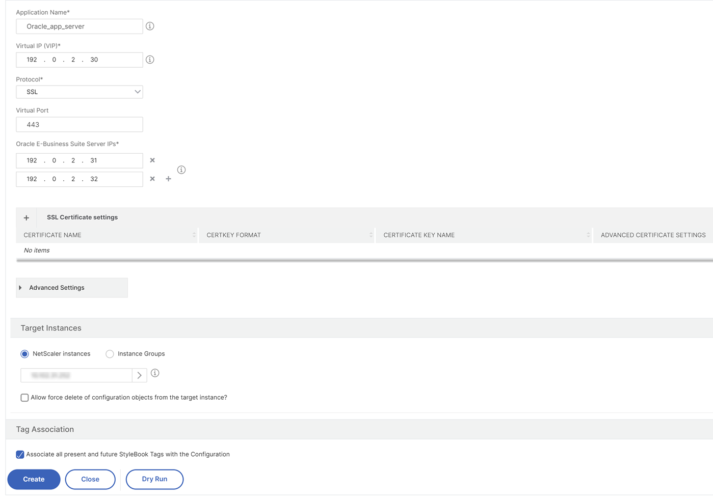 Oracle configuration pack