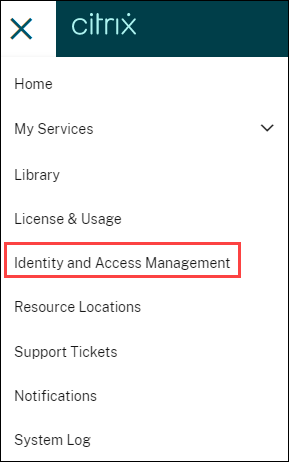 Citrix CloudにおけるIDおよびアクセス管理