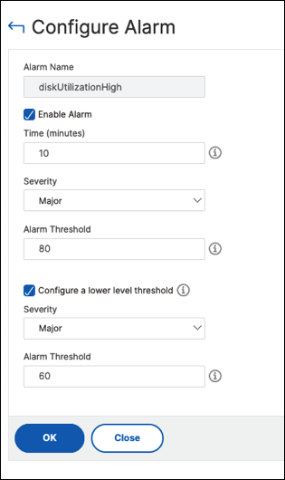 Backup failed alarm