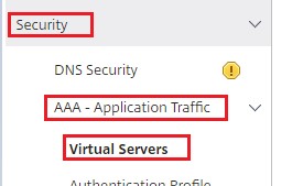 Virtual servers page