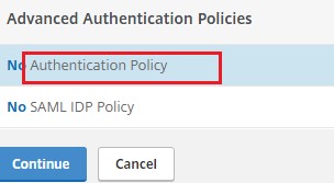 Authentication policy