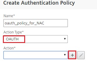 Select OAuth action type