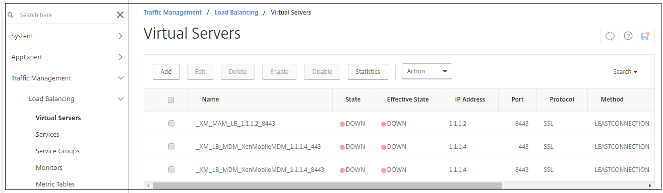 Validate on virtual servers page