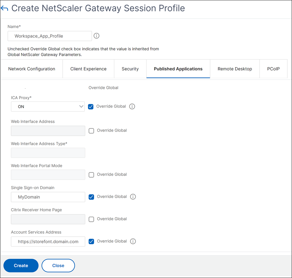 Citrix Workspace app policy