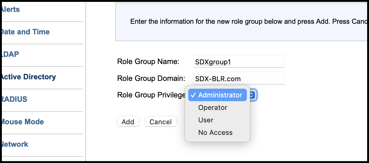 Admin privileges for the role group