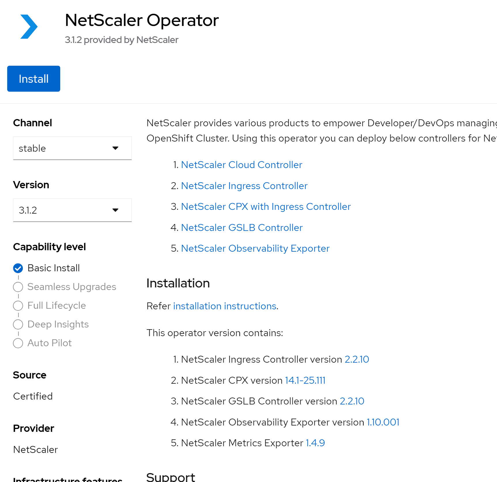 Install NetScaler Operator