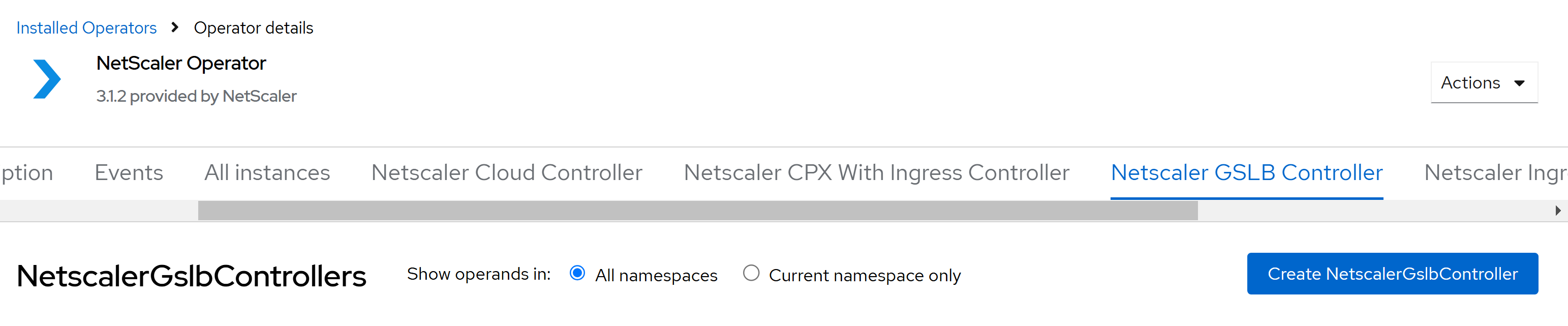 Create NetScaler GSLB Controller