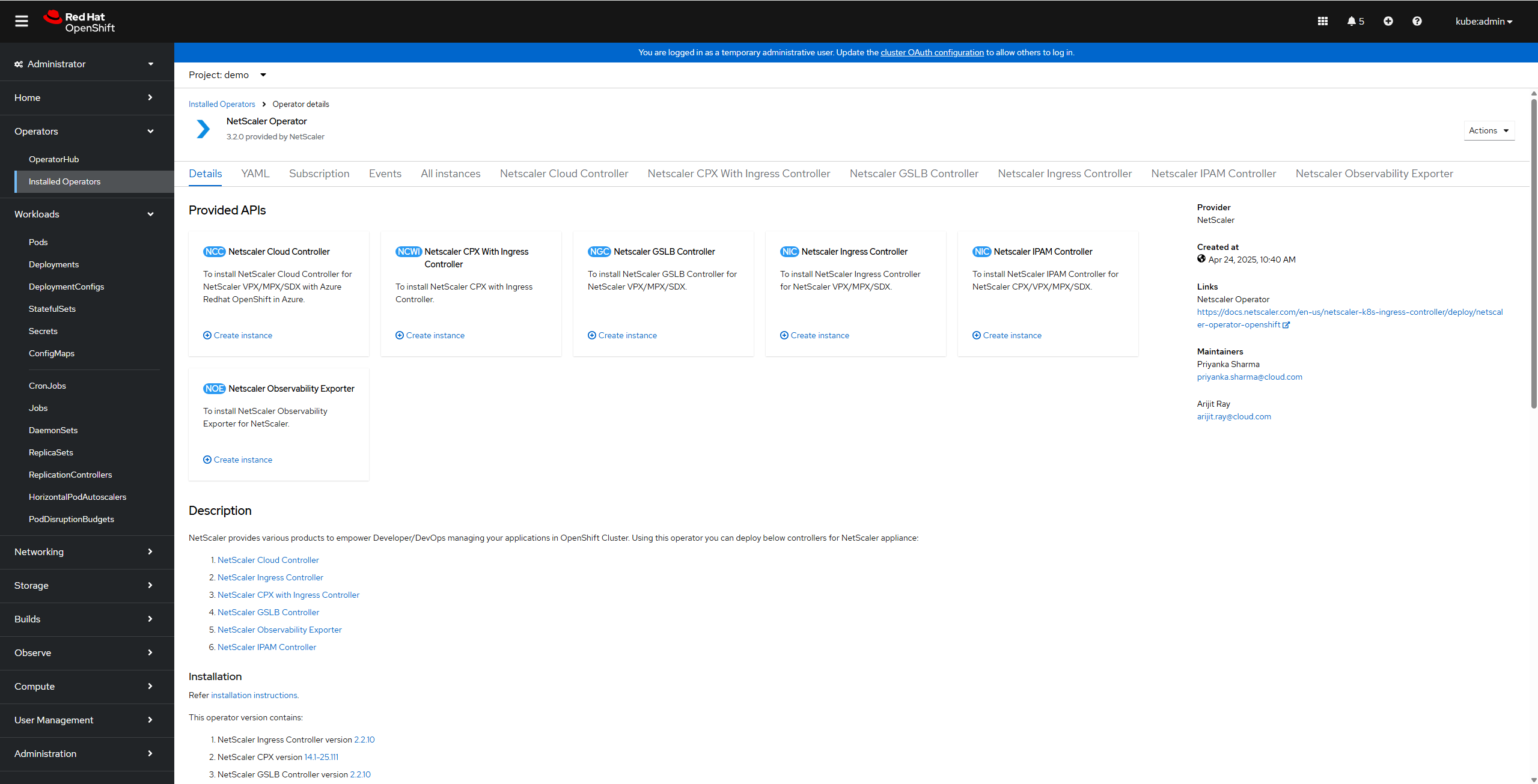 NetScaler Operator Components
