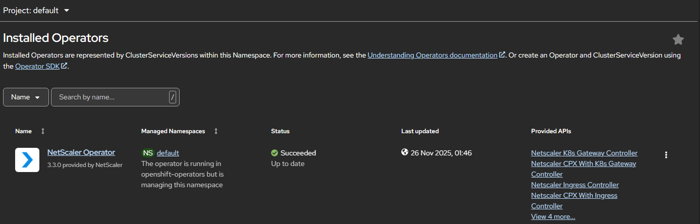 Installed operators