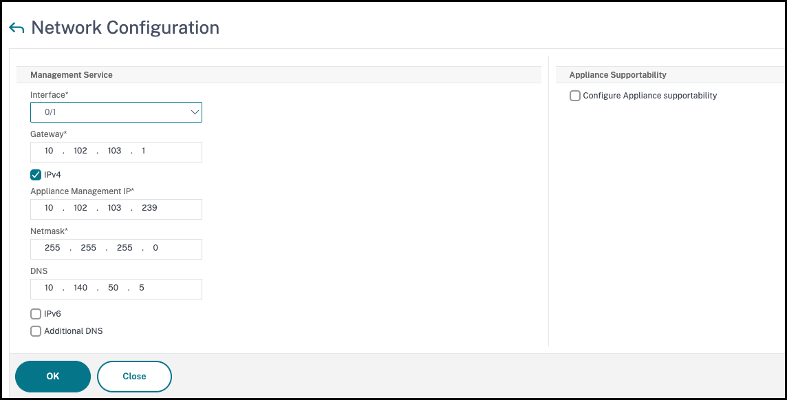 Network configuration in setup wizard