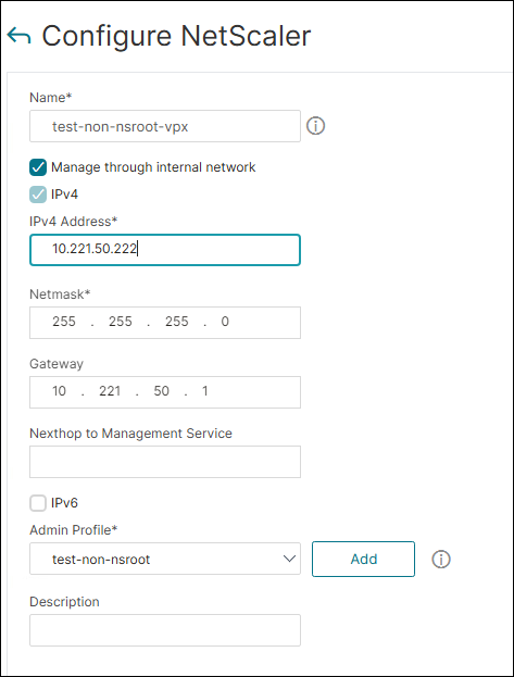 Edit NetScaler instance