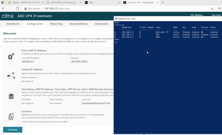 show nsipコマンドを使用して確認する