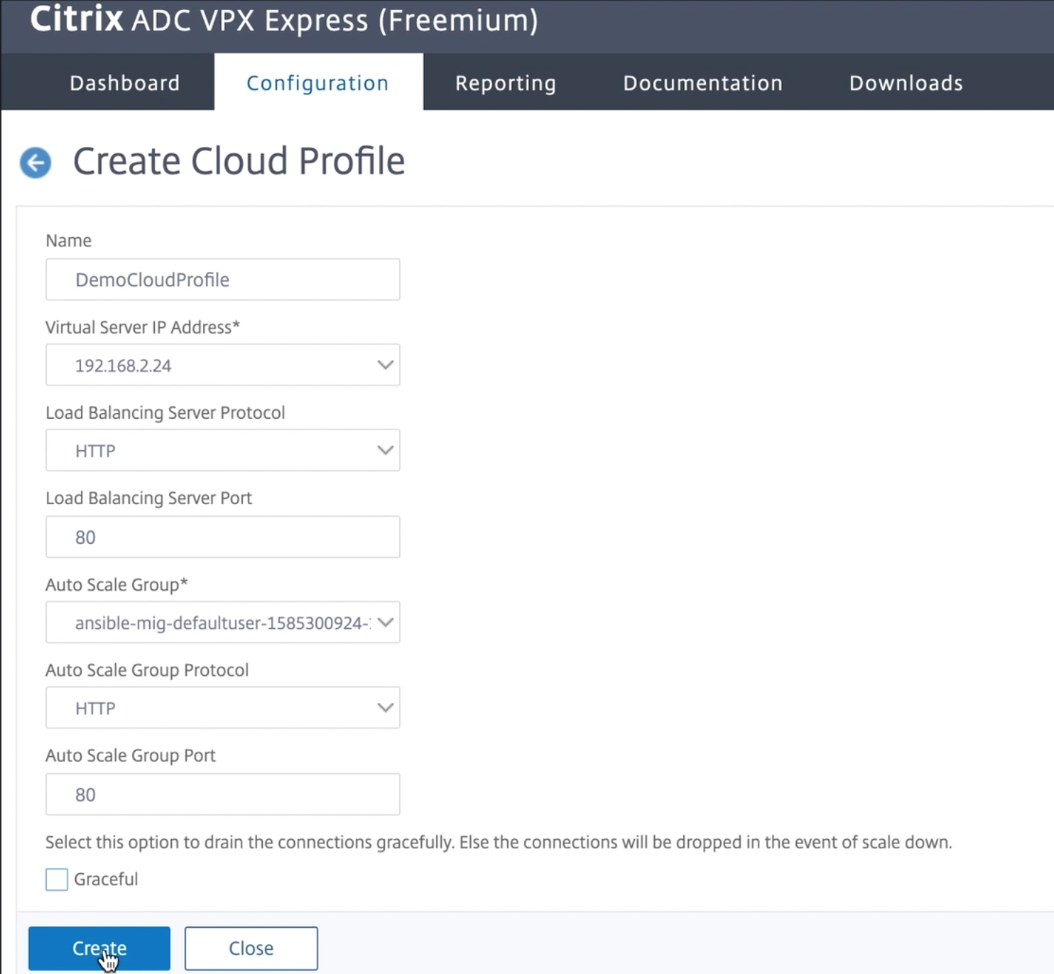 デフォルトのCloud Profileページ