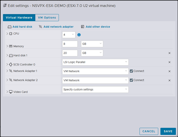 Edit settings main