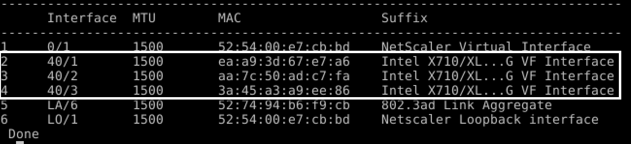 Intel X710およびXL710 NICの出力概要