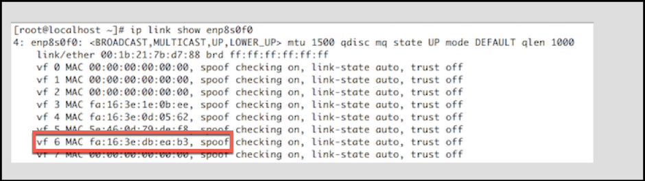 VF6から削除されたVLAN 10