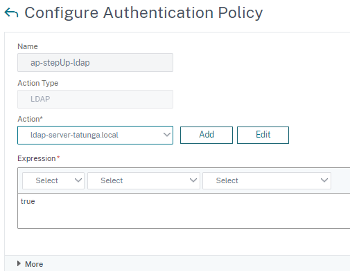 Configure auth policy
