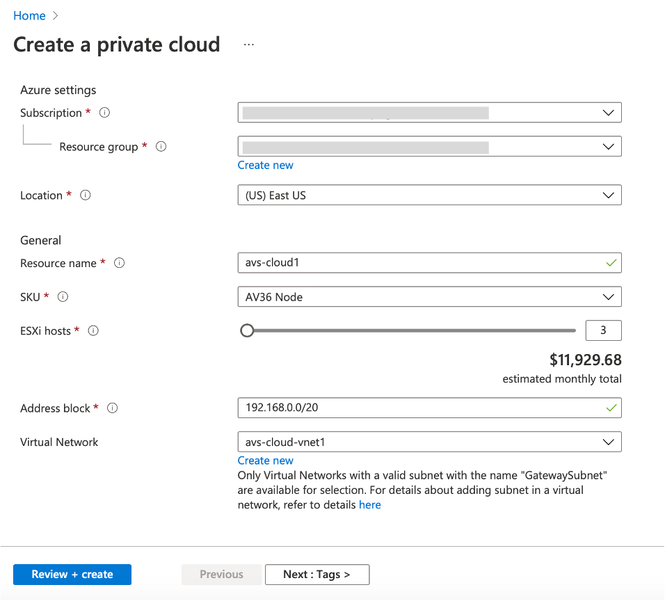 Create a private cloud