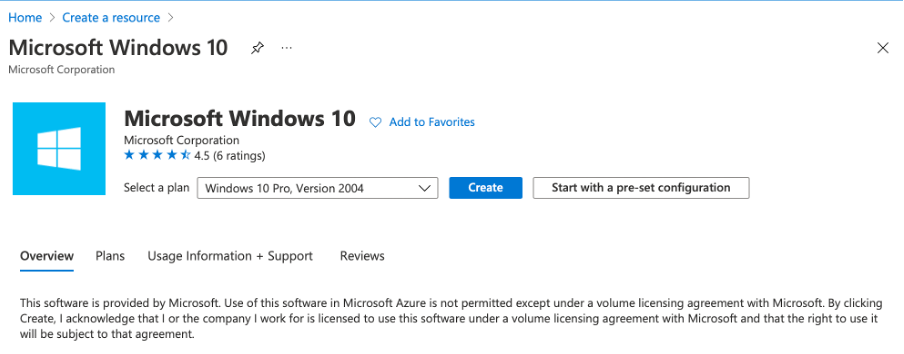 Création de Microsoft Windows 10