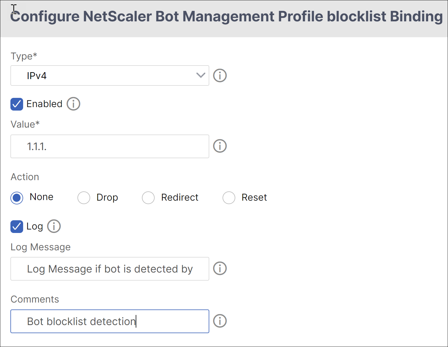 Configuring bot block list