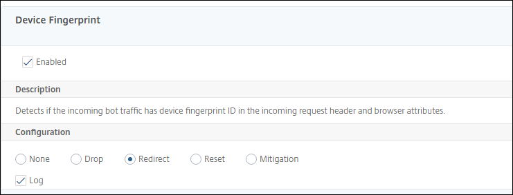Configure device fingerprint