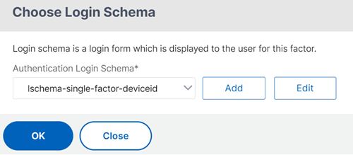 Select schema for second factor