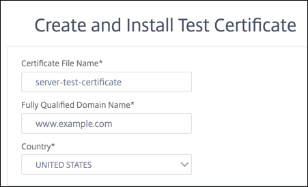 Create and install server test certificate