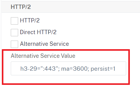 Configurar el servicio alternativo HTTP/3 con encabezado HTTP Alt-Svc