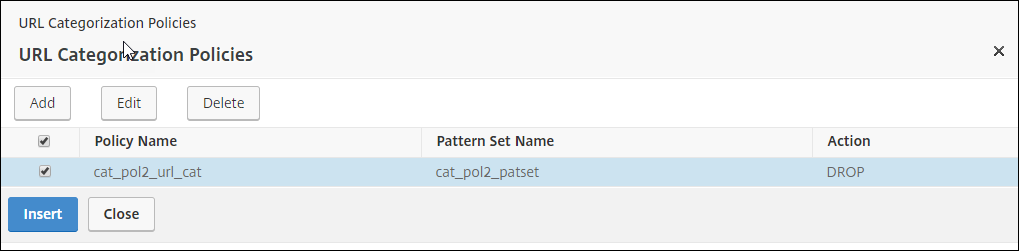 Insert URL categorization policy