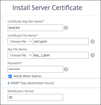 Install server certificate
