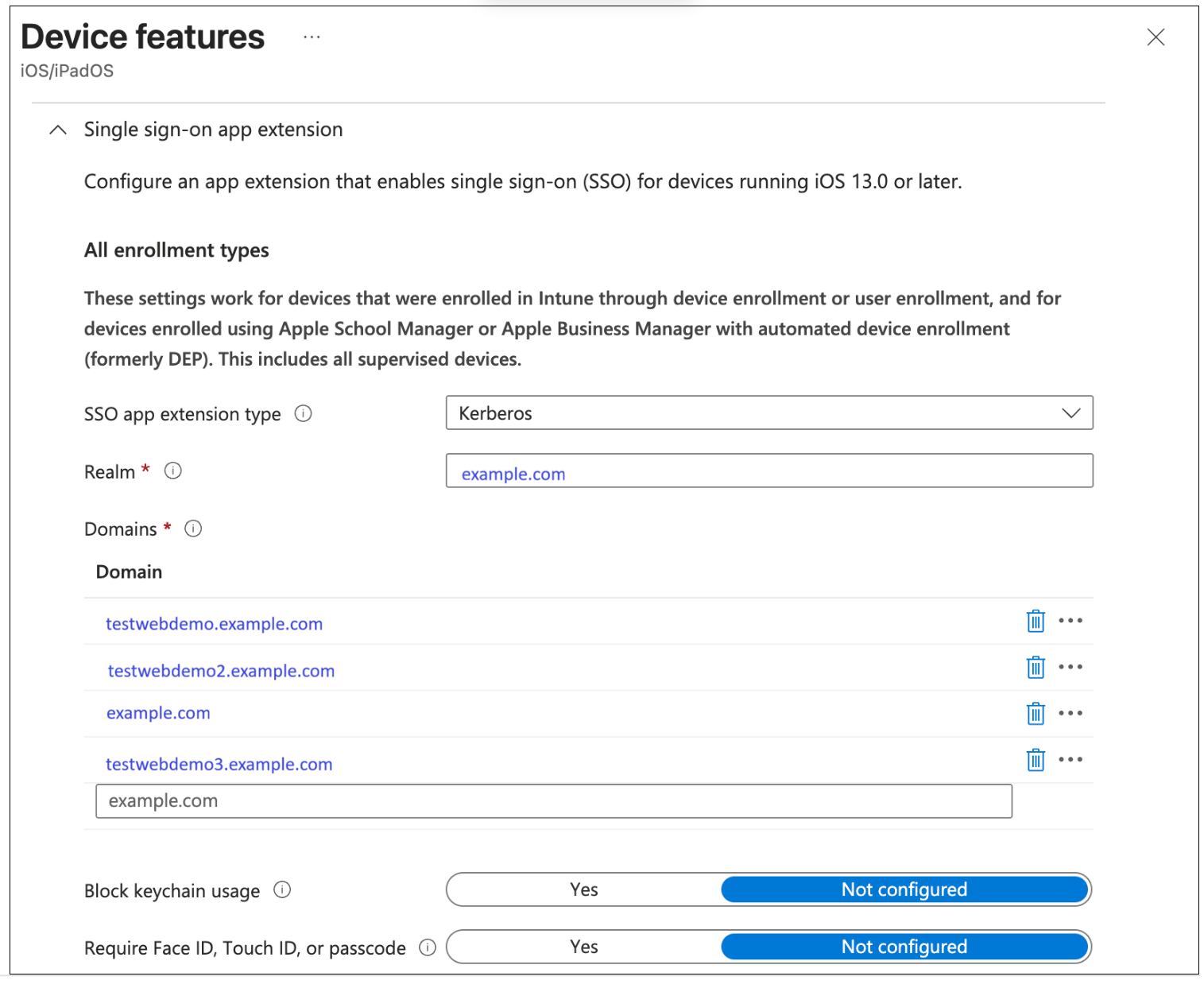 Intune policy device features1