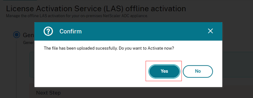 Confirm LAS activation