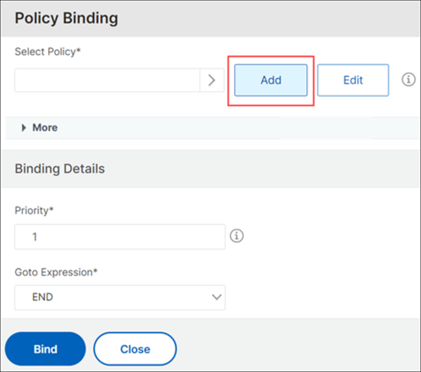 Scenario 1 policy binding