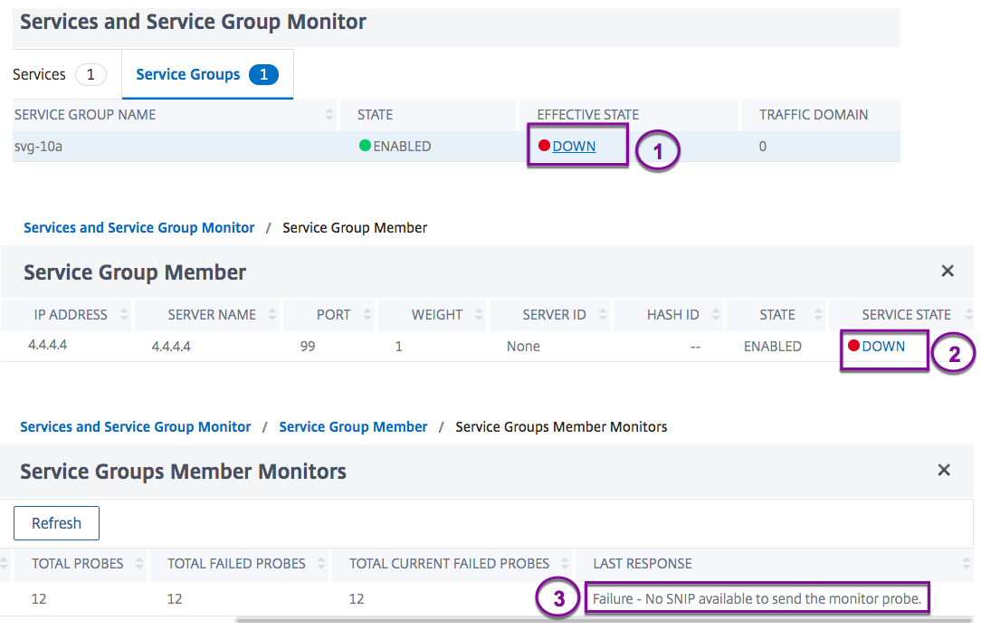 Last response column in service-monitor binding page for service group