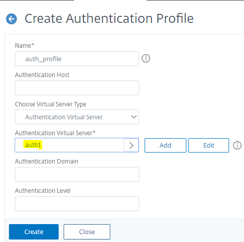 Créer un profil d'authentification