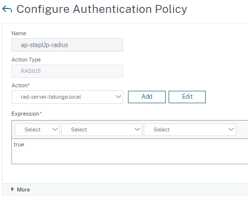 Configure auth policy