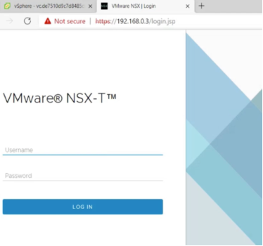 NSX-T web client