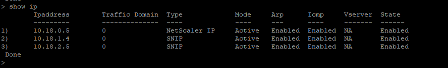 Show IP CLI on the secondary node of ALB