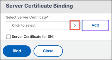 Click the arrow to select certificate-key pair