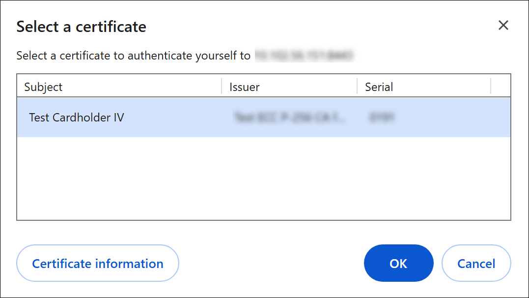 Smart card-based authentication certificate selection