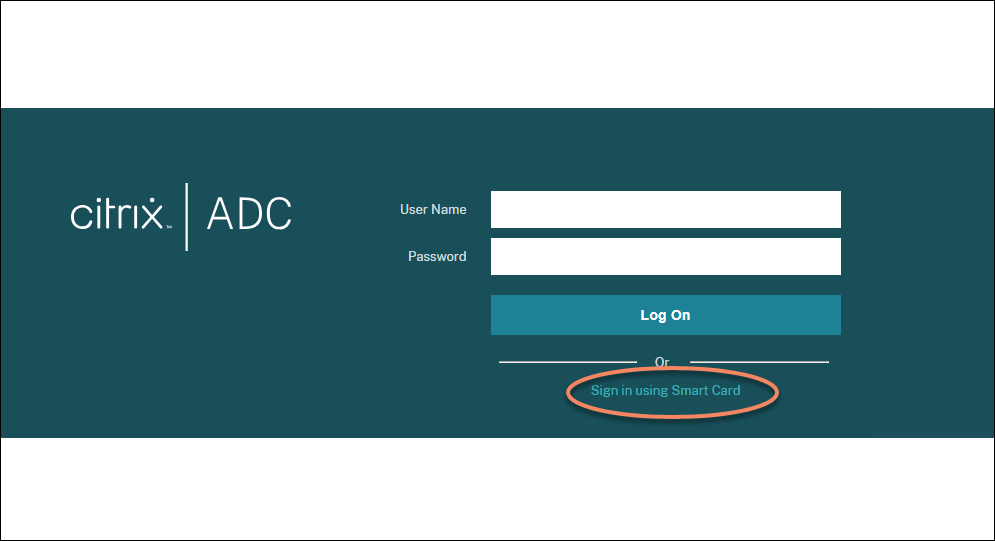 Smart card-based authentication sign-in page