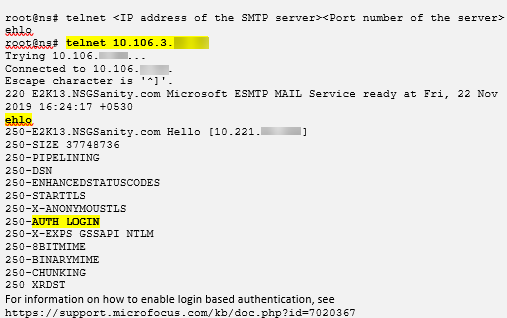 Enable login based authentication on SMTP server